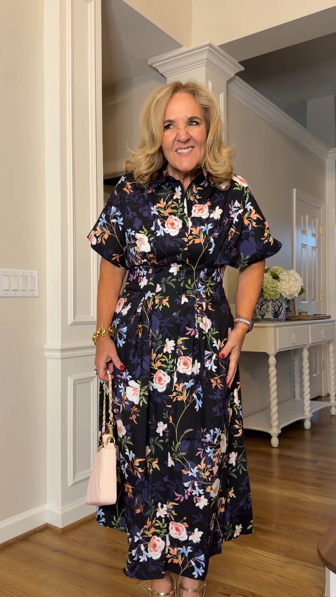 This dress is about $50 and really well done. Wearing my regular size medium/8 

Dresses for almost every wedding attire sizing notes below some are on sale too! 
Green dress size 10 I sized up
Blue floral small I sized down 
Pink midi size med (tap on navy dress)
Blue pleated medium 
Black floral medium/8
Pink knit caftan medium 

Always carry an elevated bag. I’ll link those too.

#LTKOver40 #LTKSaleAlert #LTKWedding