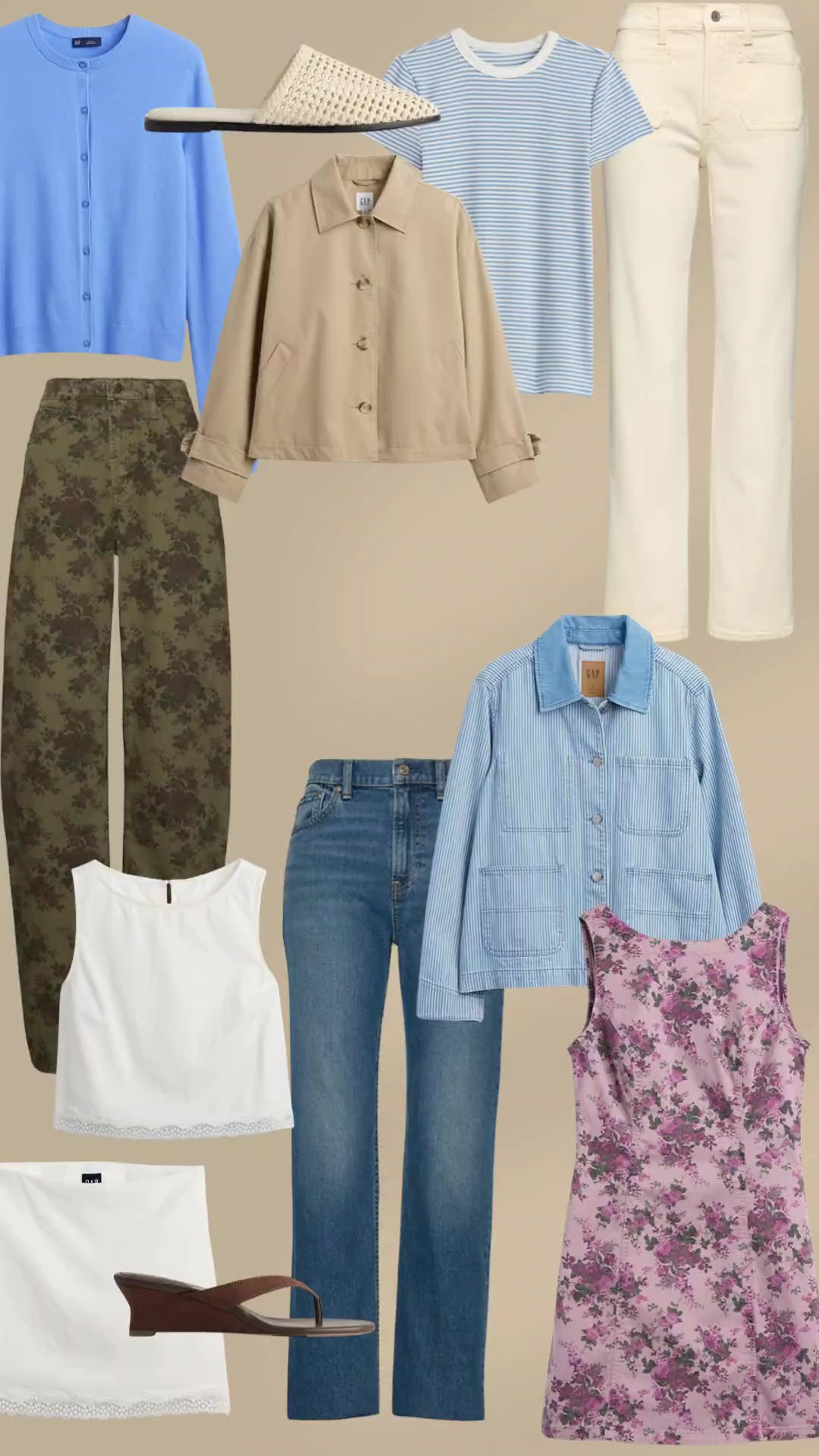Gap spring styles. Outfit inspiration. Cropped trench. Barrel jeans. Cream jeans. Wide leg. Chore jacket. Mules. Linen 2 piece set. Matching set

#LTKSpringSale #LTKSeasonal #LTKSaleAlert