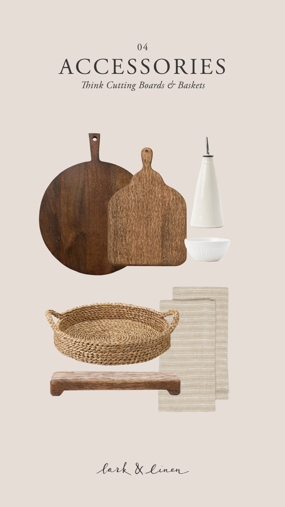 The finishing touches that make it feel complete. Cutting boards, baskets, tea towels, oil dispensers, and everyday pretty essentials.

#LTKHome