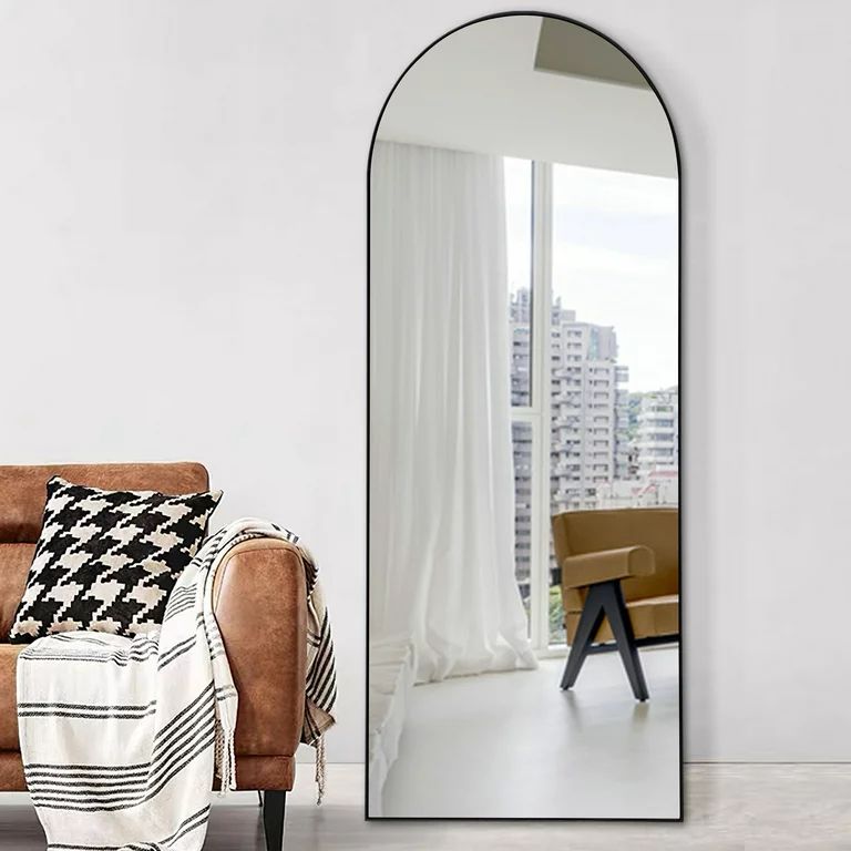 NeuType 22" x 65" Black Modern Floor Mirror | Walmart (US)