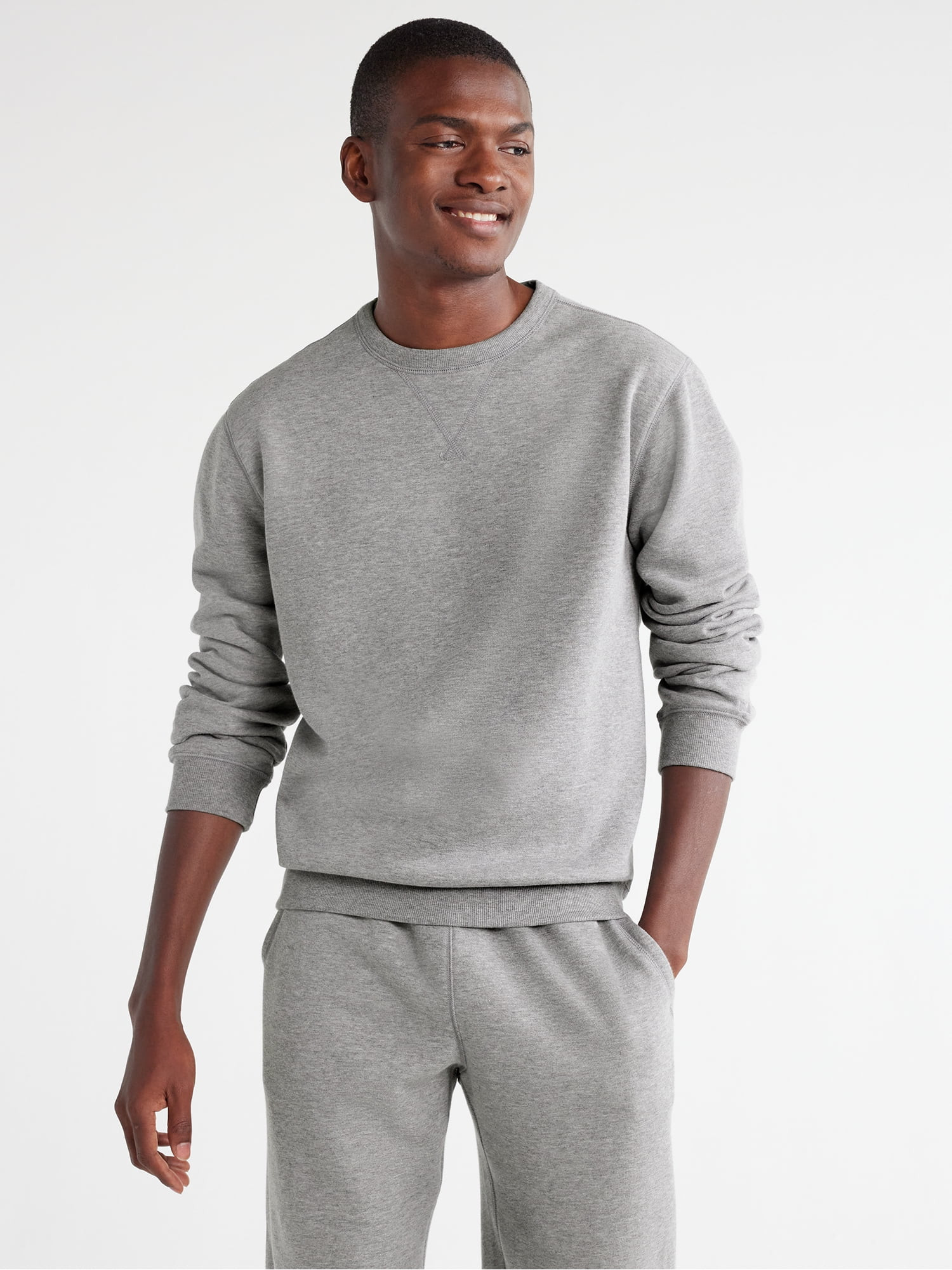Free Assembly Men's Fleece Crewneck Sweatshirt with Long Sleeves, Sizes XS-3XL | Walmart (US)