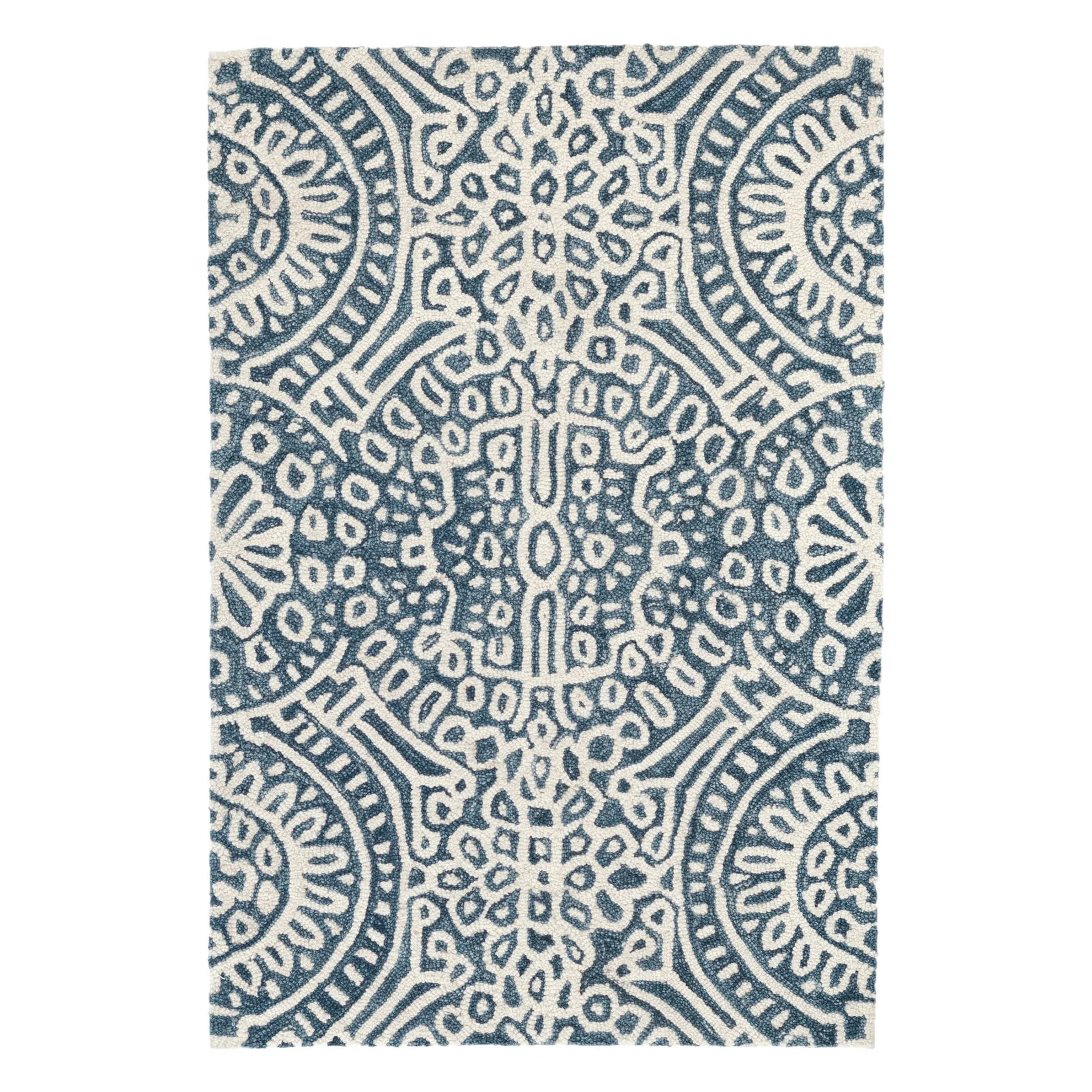 Temple Ink Hand Micro Hooked Wool Rug | Annie Selke