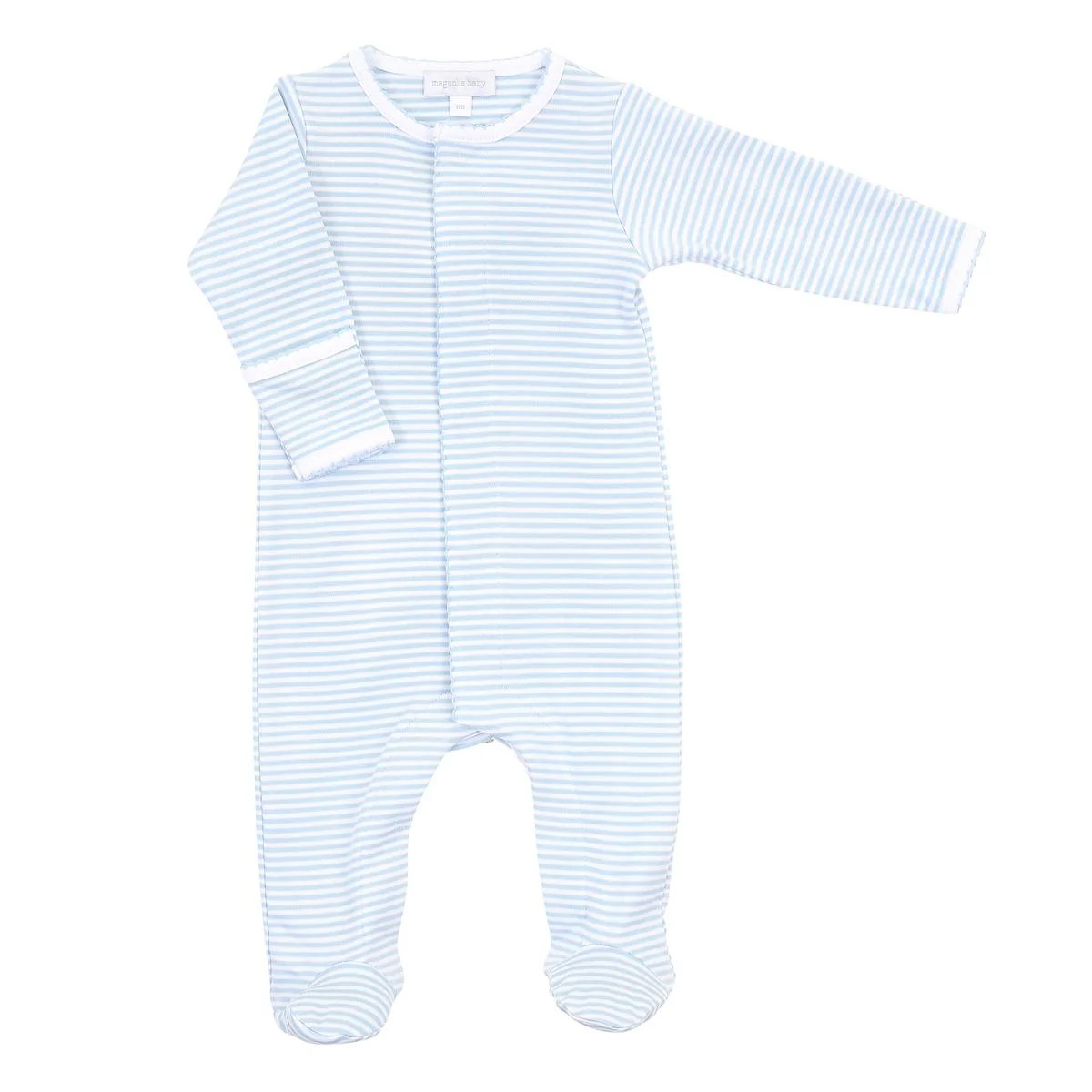 Magnolia Baby Essentials Stripes Footie - Light Blue | JoJo Mommy