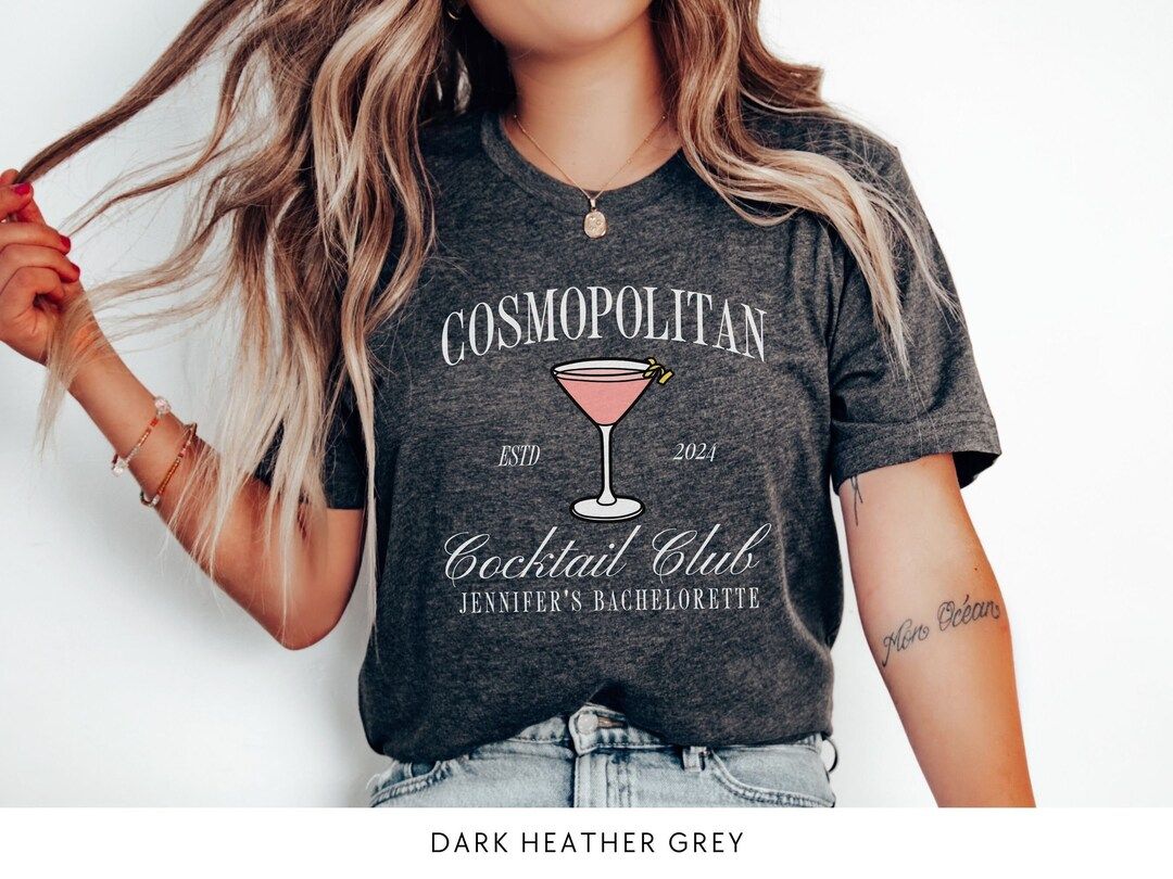 Cosmopolitan Bachelorette Shirts, Custom Cocktail Club Tshirts, Personalized Luxury Bachelorette ... | Etsy (US)