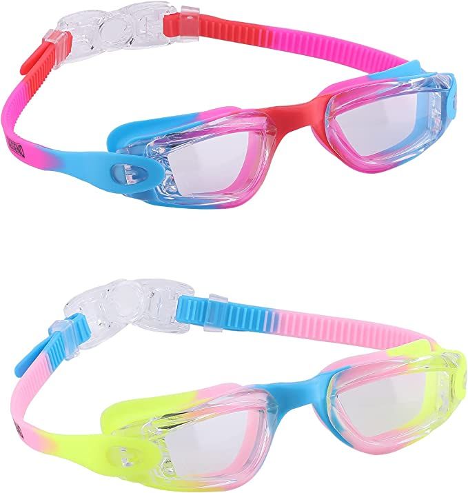 Aegend Kids Swim Goggles, Pack of 2 Swimming Goggles for Children Boys & Girls Age 3-9 | Amazon (US)