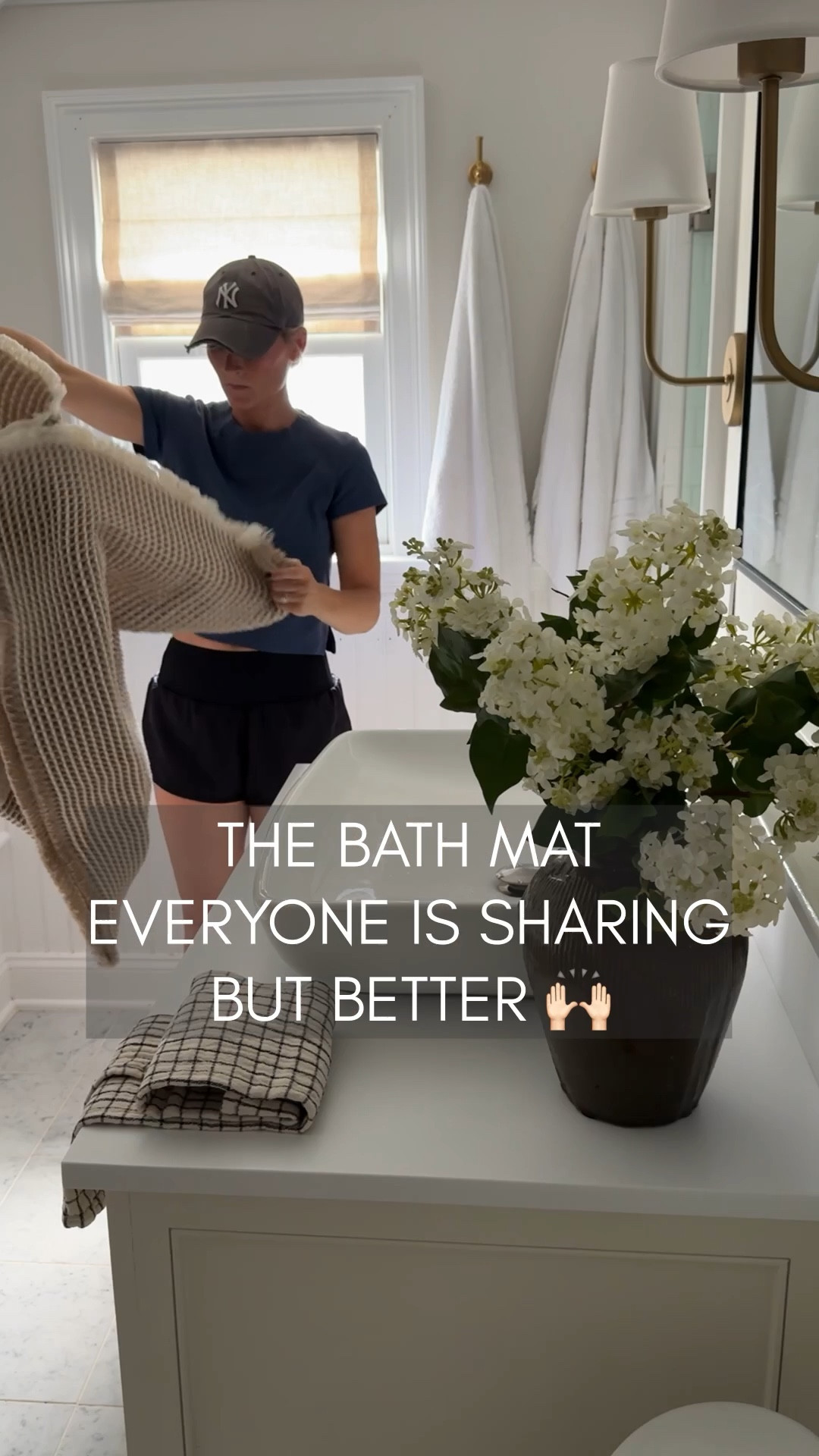 This waffle knit bath mat drys fast and has a non slip backing to stay in place. 

#LTKHome