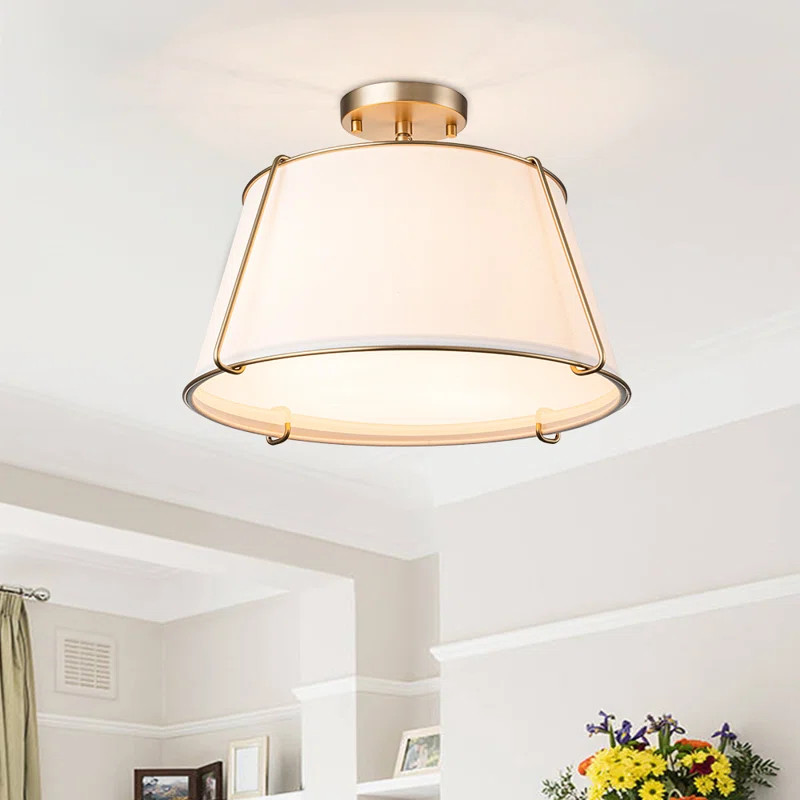 Nyjel Linen Semi Flush Mount | Wayfair North America
