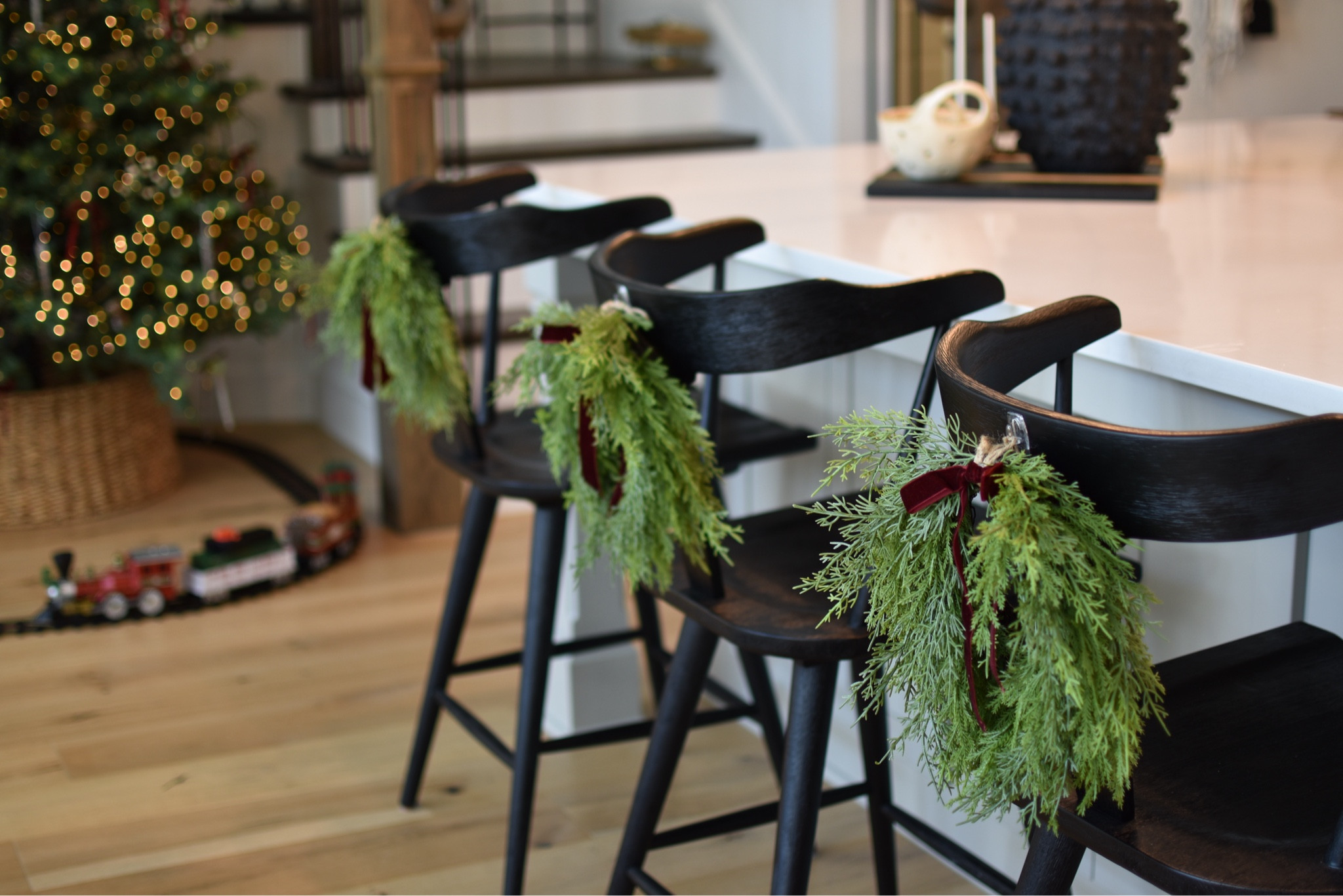 Christmas wreaths for counter stools. 

Christmas wreath, target, amazon, Christmas tree, Christmas decor, Christmas train, twinkle Christmas tree, velvet ribbon, 

#LTKSeasonal #LTKHome #LTKHoliday