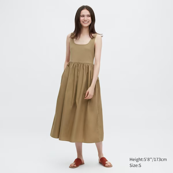 Combination Sleeveless Flare Dress | UNIQLO (US)