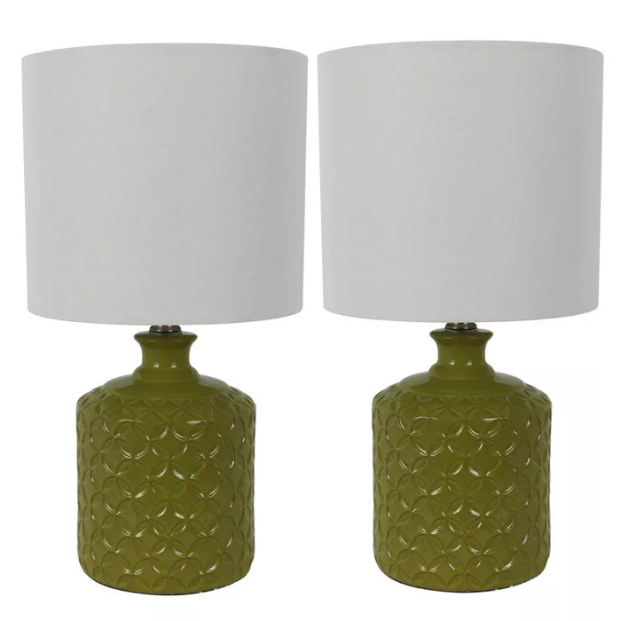 Set of 2 Della Ceramic LED Table Lamps (Includes Energy Efficient Light Bulb) - Decor Therapy | Target