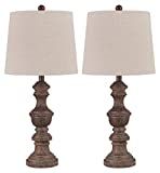 Signature Design by Ashley Magaly Cottage Table Lamp, Set of 2 Lamps, 27.65", Brown | Amazon (US)
