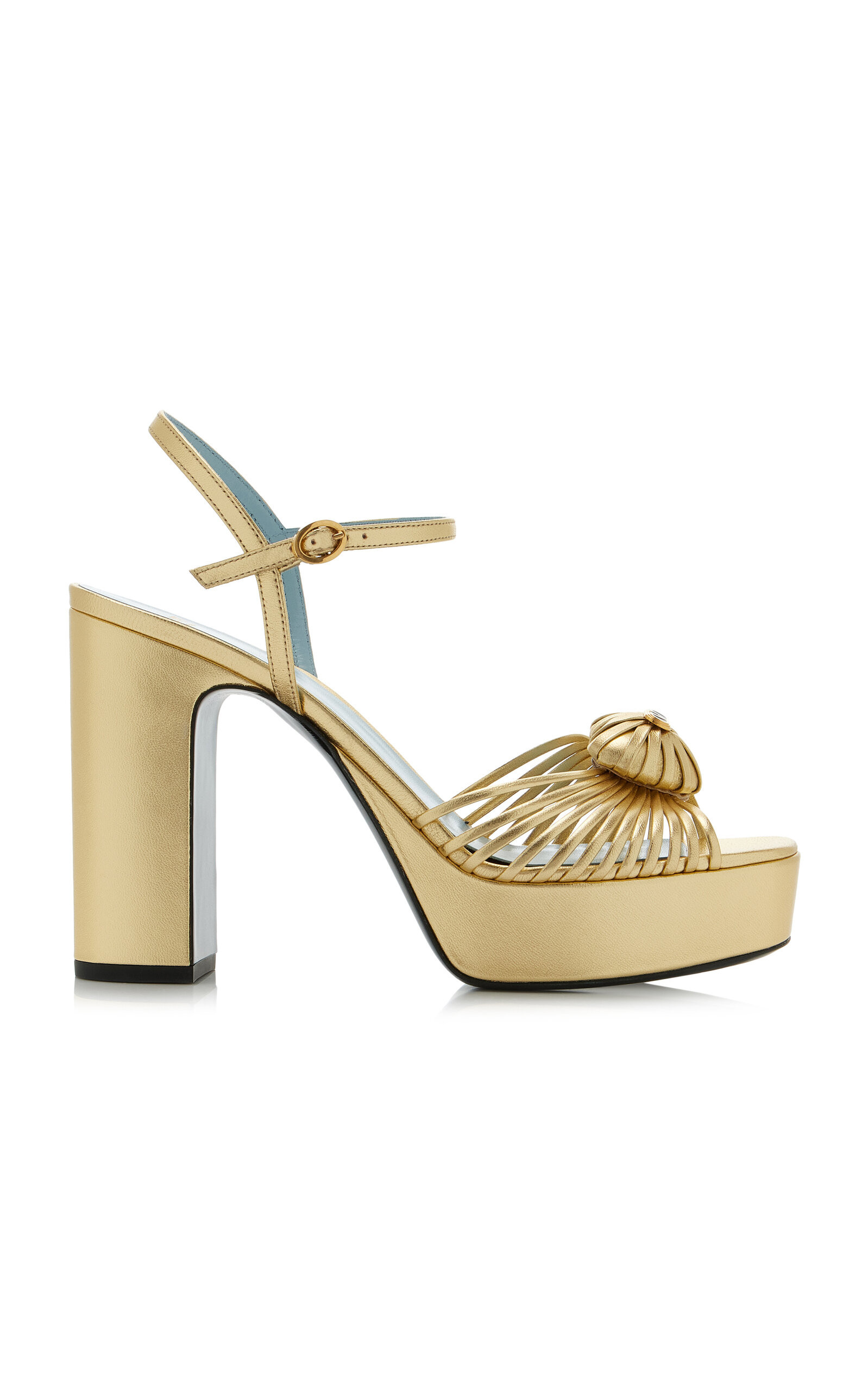 Valentino Garavani - Royal Metallic Leather Platform Sandals - Gold - IT 39.5 - Moda Operandi | Moda Operandi (Global)