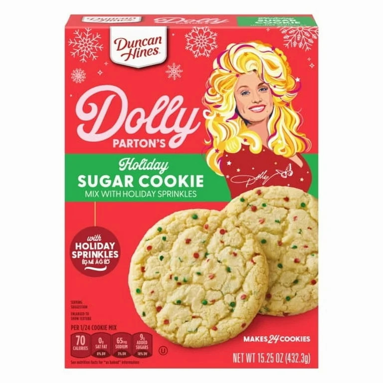 Duncan Hines Dolly Parton's Holiday Sugar Cookie Mix With Holiday Sprinkles, 15.25 oz. | Walmart (US)