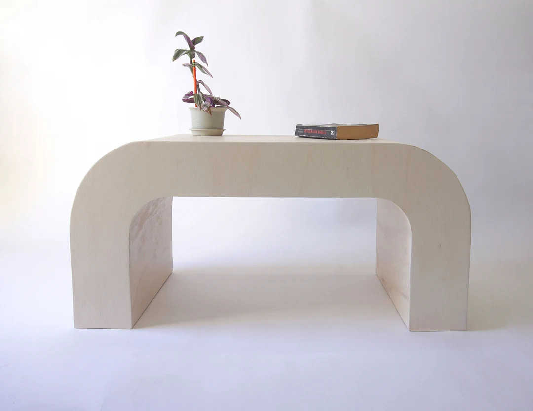 Curved Coffee Table, Horseshoe Coffee Table, U shaped coffee table, Modern simple rounded table -... | Etsy (US)