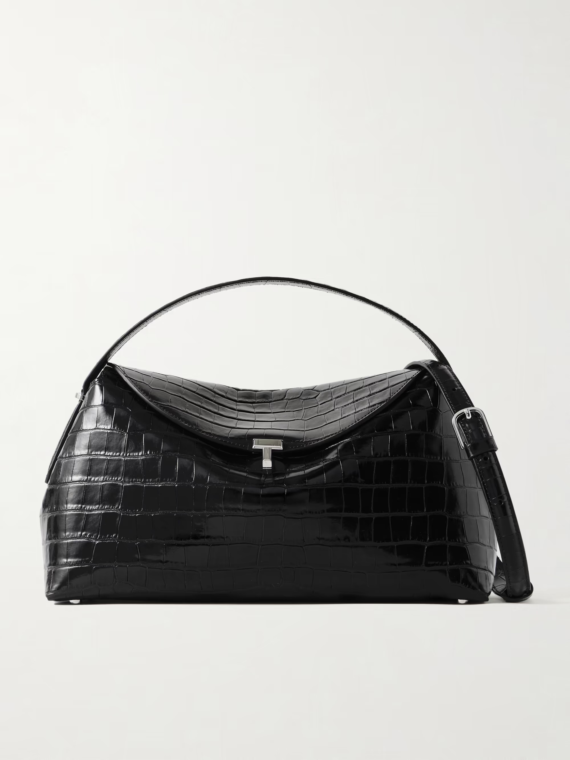 T-Lock croc-effect leather shoulder bag | NET-A-PORTER (US)