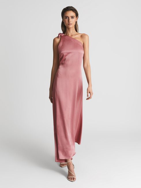 One Shoulder Asymmetric Maxi Dress | Reiss UK