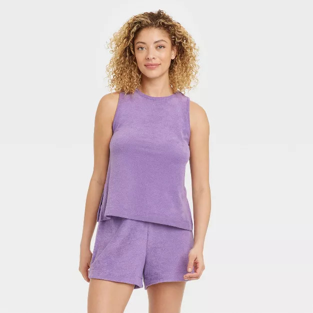 Women's Terry Tank Top - A New Day™ Purple | Target
