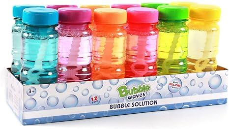 Big Bubble Bottle 12 Pack - 4oz Blow Bubbles Solution Novelty Summer Toy - Activity Party Favor A... | Amazon (US)