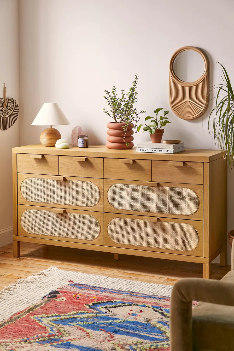 Alder Cane Paned 8-Drawer Dresser | Urban Outfitters (US and RoW)