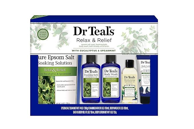 Dr Teal's Eucalyptus Bath Gift Set - Give the Gift of Relaxation - Contains Epsom Soak, Foaming B... | Amazon (US)