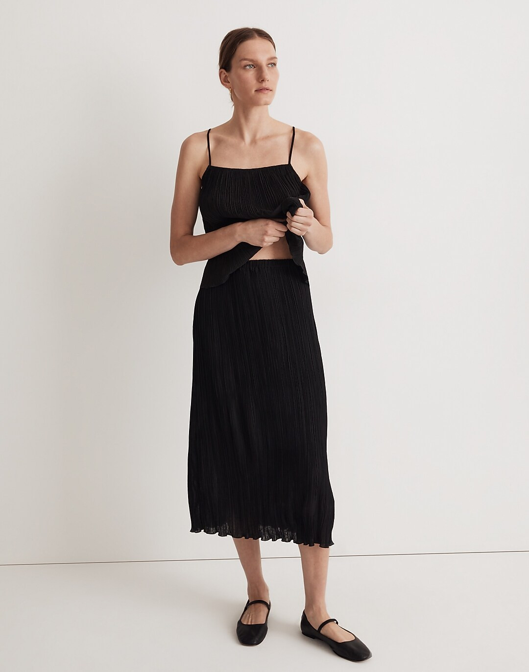 Plissé Midi Slip Skirt | Madewell