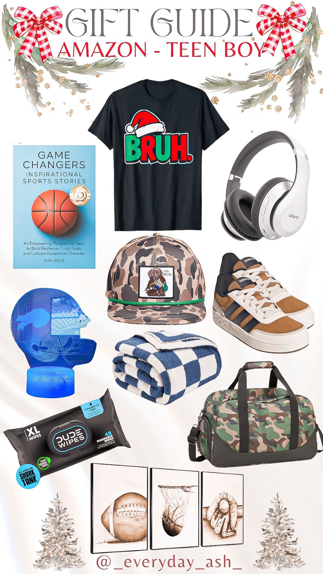 Amazon gift guide
TEEN BOY 💙

Gift for him, teen boy gift, Christmas gift, teen book, teen clothes, teen hat, sports gifts, travel bag, boy room decor 

#LTKGiftGuide #LTKKids #LTKHoliday