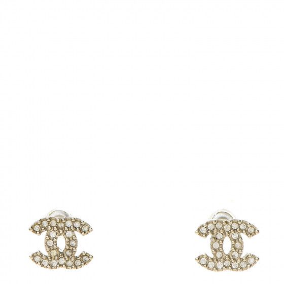 Crystal Mini Timeless CC Earrings Gold | Fashionphile