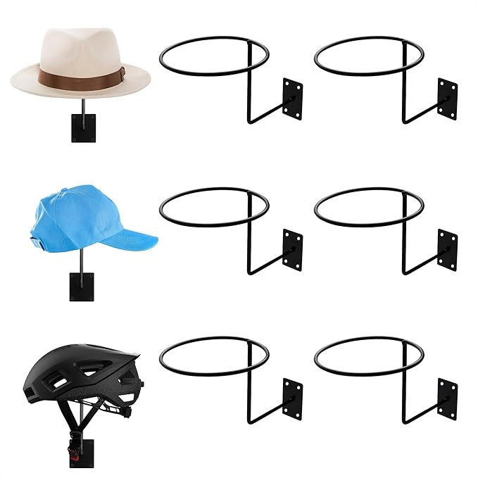 9Pcs Cowboy Hat Holder Helmet Stand - Baseball Hat Organizer Hat Rack Helmet Holder Wall Mount Cl... | Amazon (US)