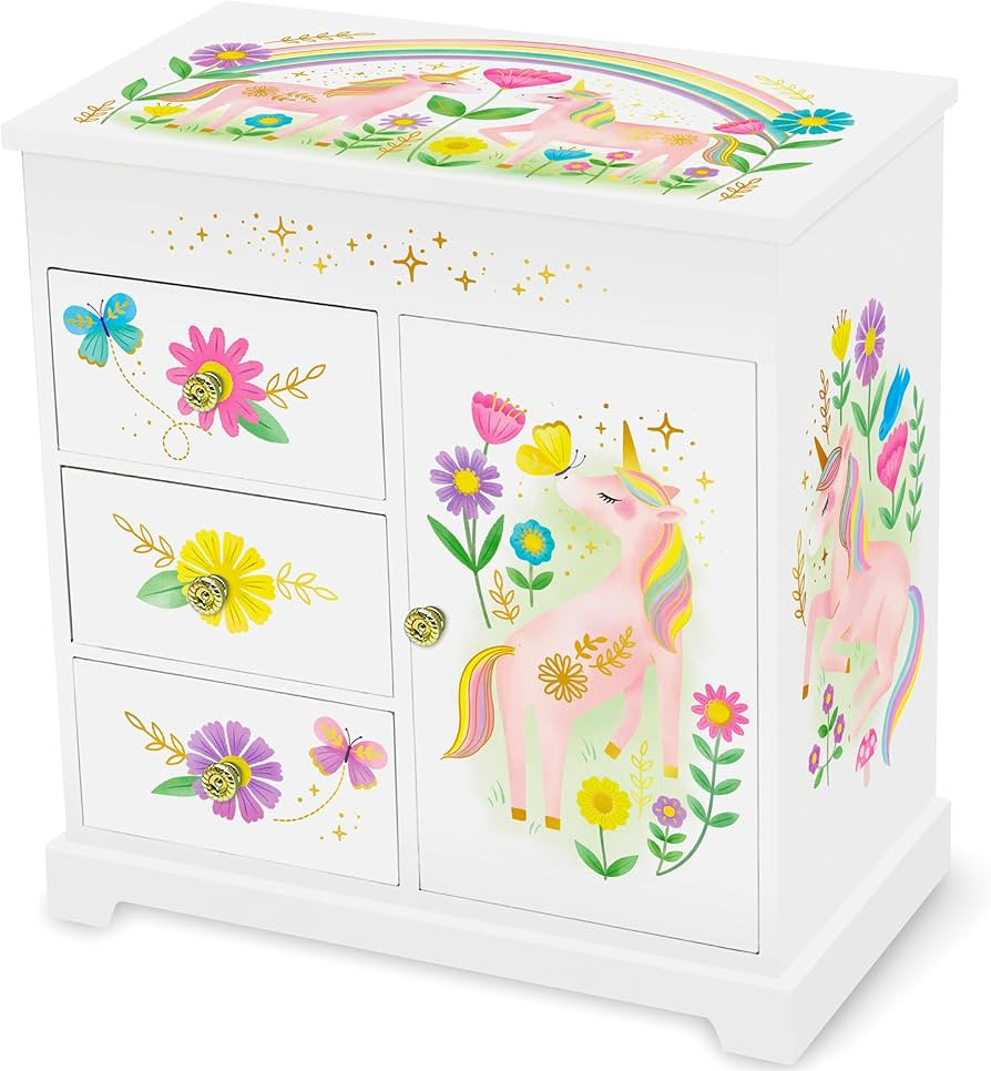 Unicorn Musical Jewelry Box for Girls - Unicorn Toys for Girls Age 4-6 - Kids Jewelry Box with Dr... | Amazon (US)