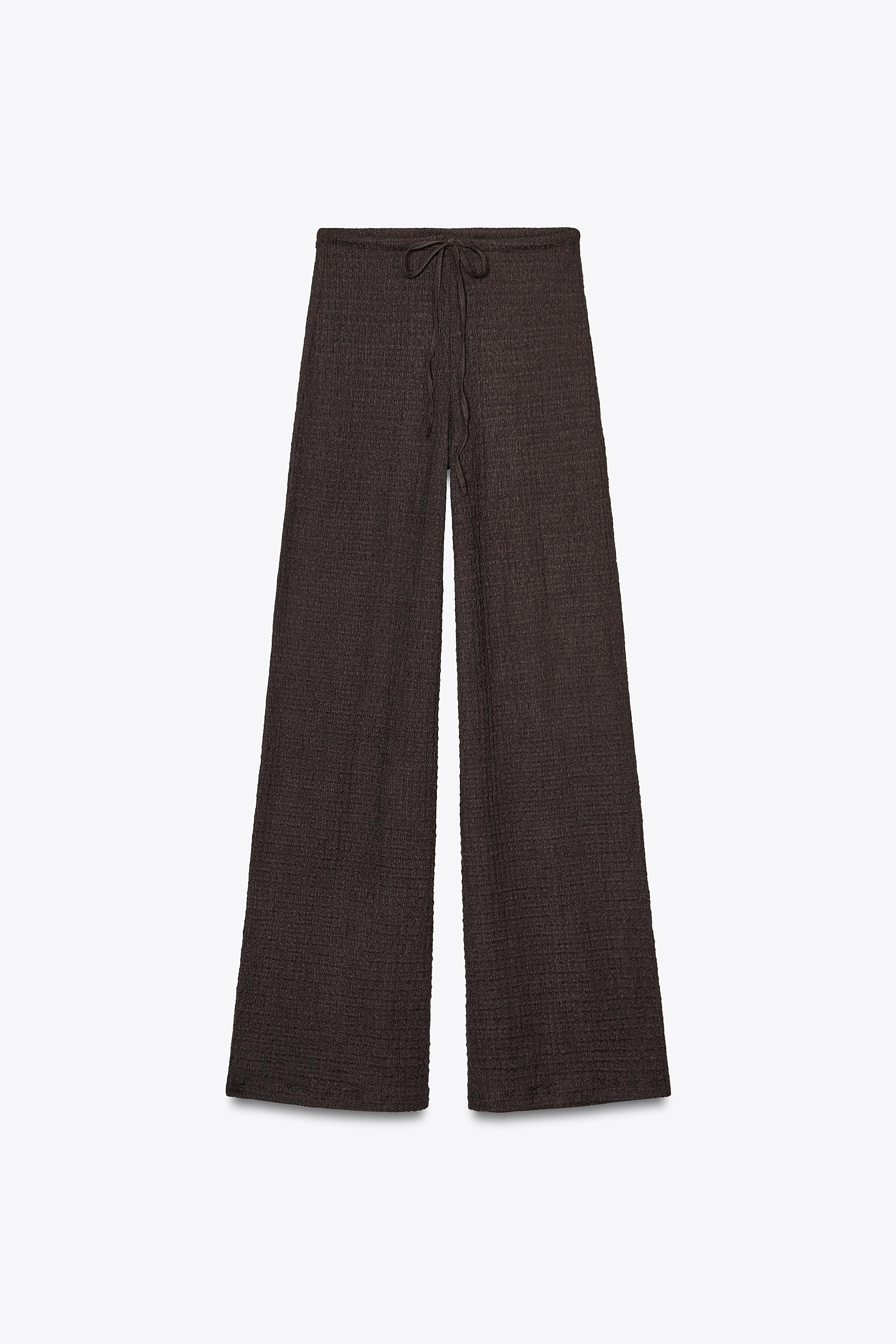 TEXTURED STRAIGHT LEG PANTS | Zara US