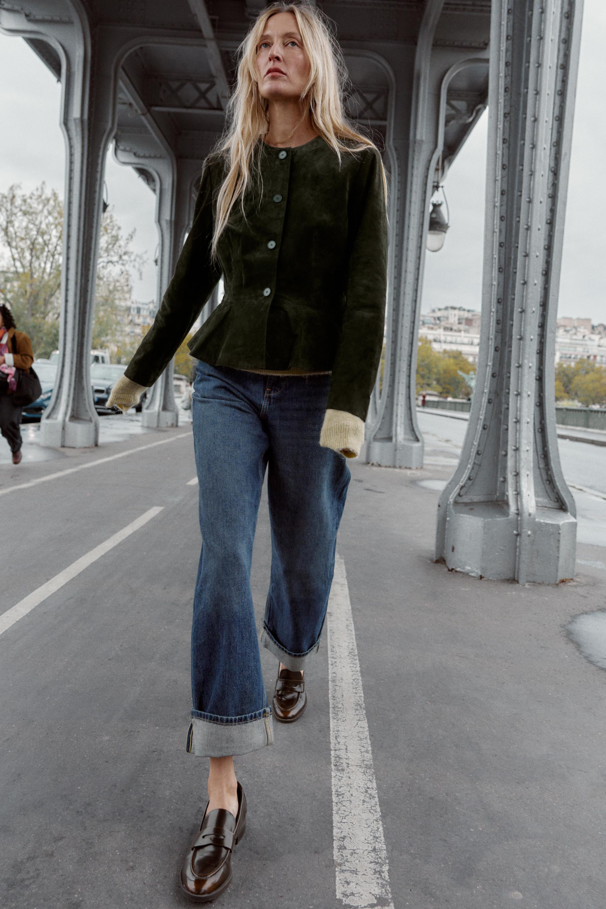 Z1975 HIGH-WAISTED WIDE LEG CROPPED JEANS | Zara US