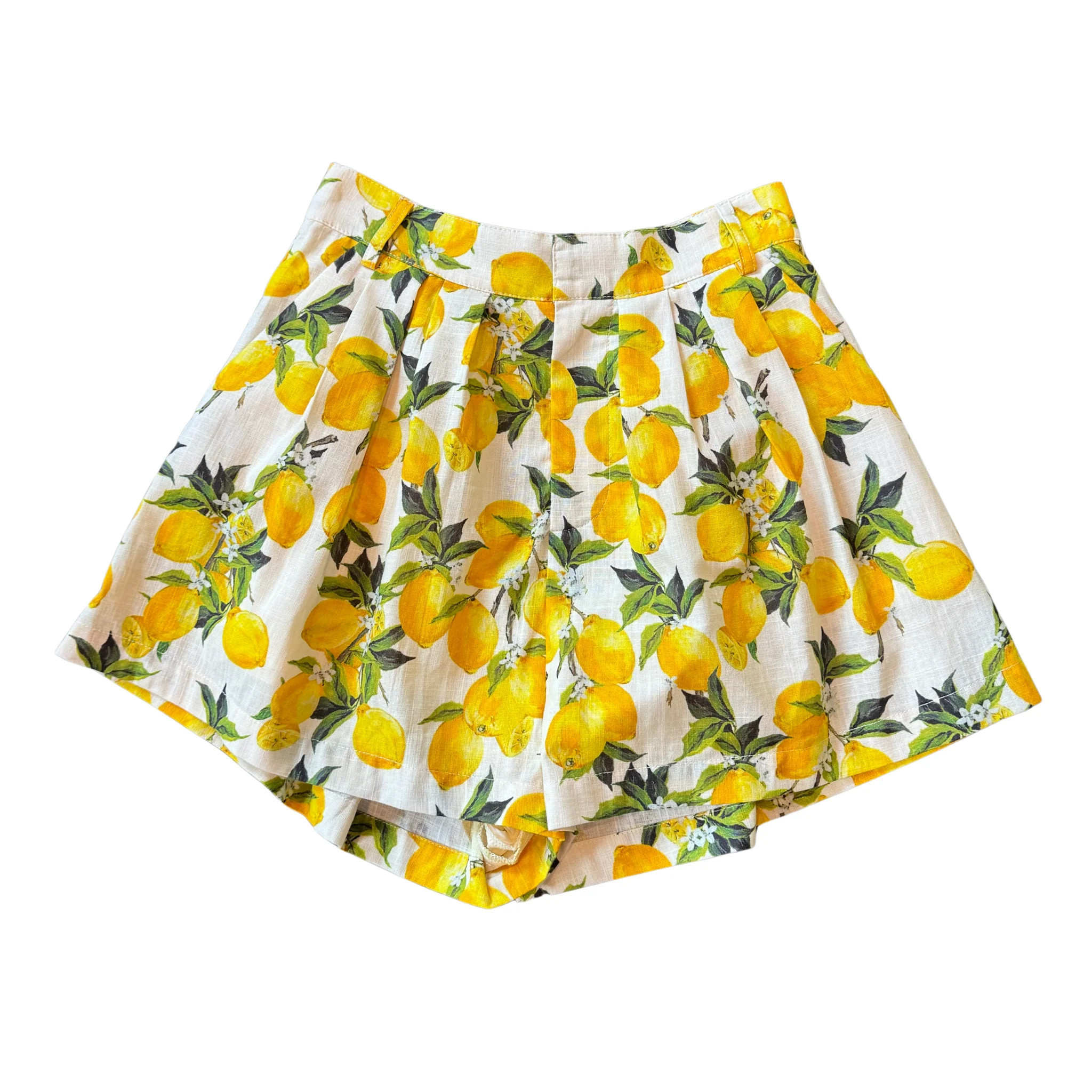 Lemon Linen Shorts Small | Refinery