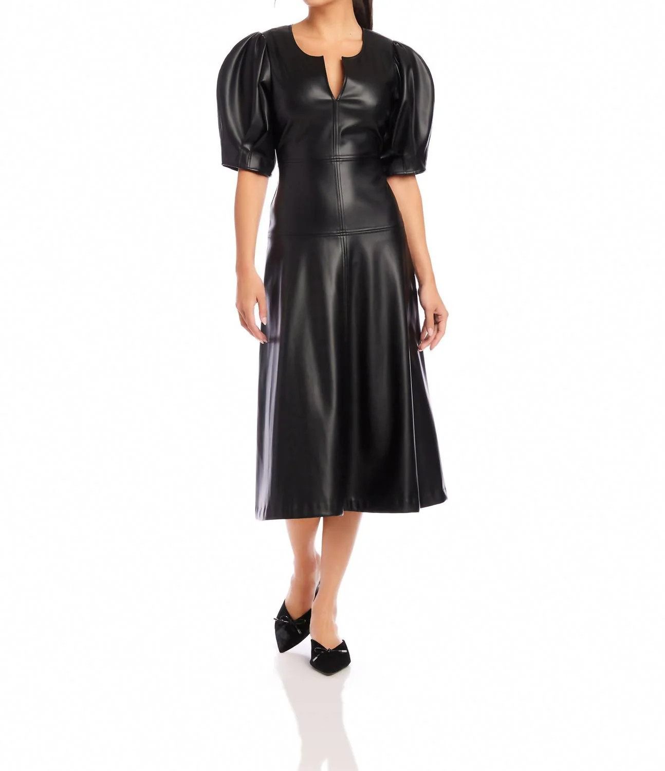 Sierra Faux Leather Dress In Black | Shop Simon