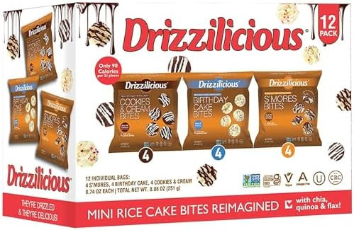 Drizzilicious Mini Rice Cakes Variety Pack - Rice Crisps, Healthy Snack for Adults and Kids, Flav... | Amazon (US)