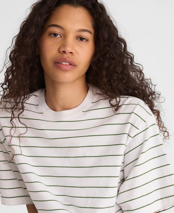 The Boxy Crop Tee in Allday Jersey | Madewell
