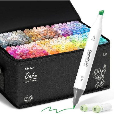 Ohuhu Alcohol Markers 320 Colors - Chisel & Fine Double Tipped Art Markers for Artists Adults - Alcohol-based Refillable Ink | Target