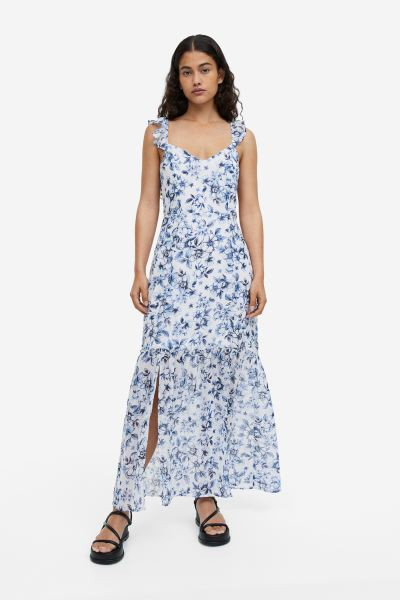 Vestido de gasa con espalda descubierta | H&M (FR, IT, ES, PT, BE)