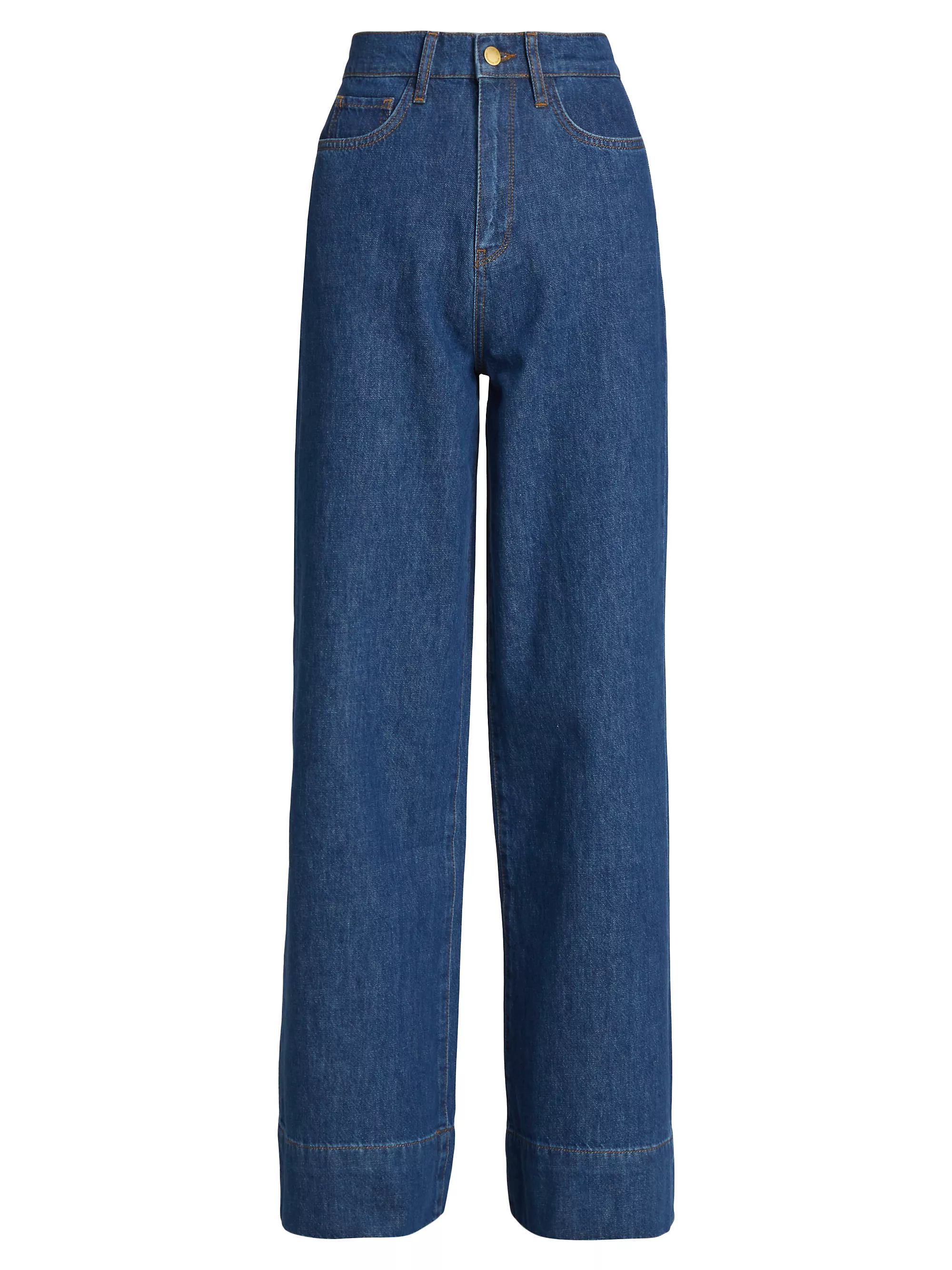 Ms. Onassis High-Rise Wide-Leg Jeans | Saks Fifth Avenue