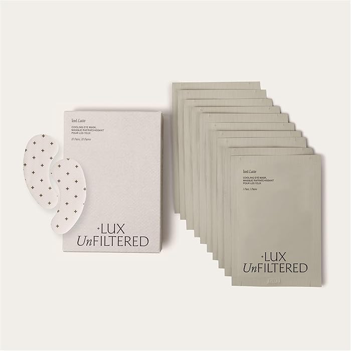 + Lux Unfiltered Iced Latte Cooling Under Eye Patches - Anti-Slip Caffeine Infused Korean Eye Mas... | Amazon (US)