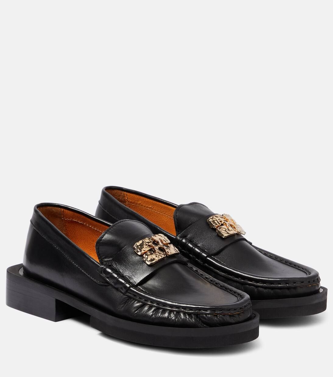 Embellished leather loafers | Mytheresa (INTL)
