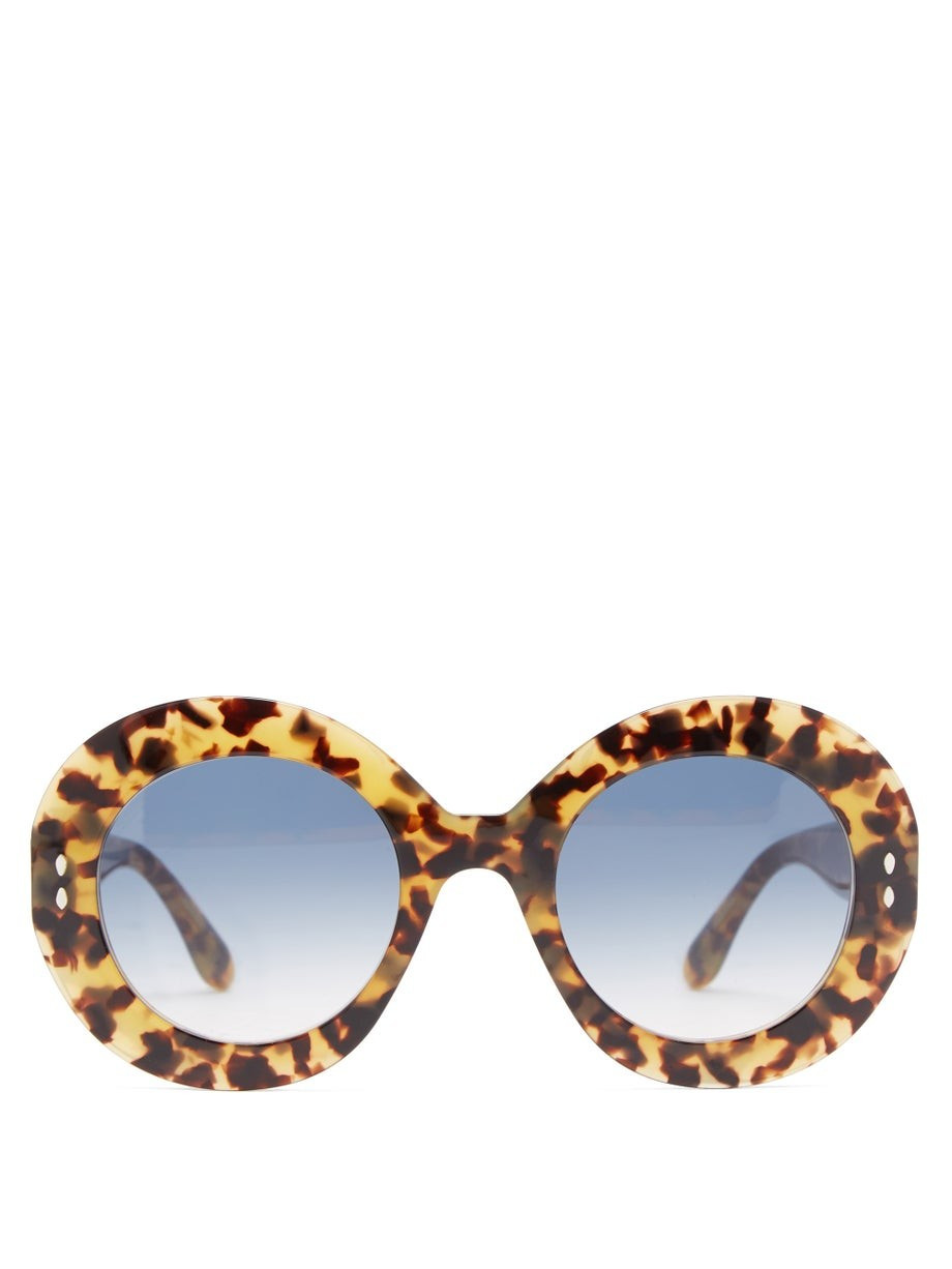 Round tortoiseshell-acetate sunglasses | Matches (US)
