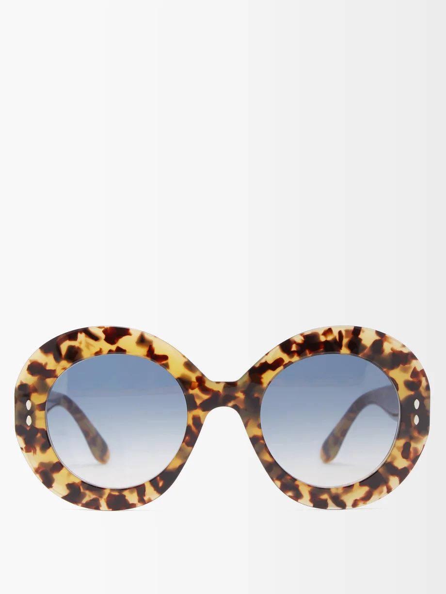 Round tortoiseshell-acetate sunglasses | Matches (US)