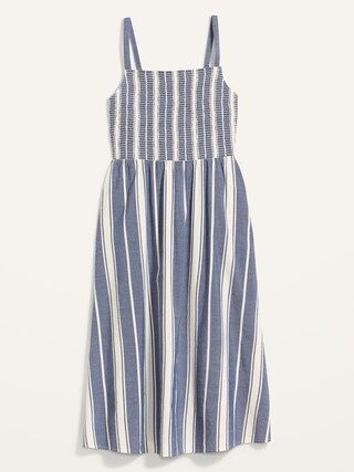 Smocked Fit & Flare Striped Cami Midi Dress for Women | Old Navy (US)