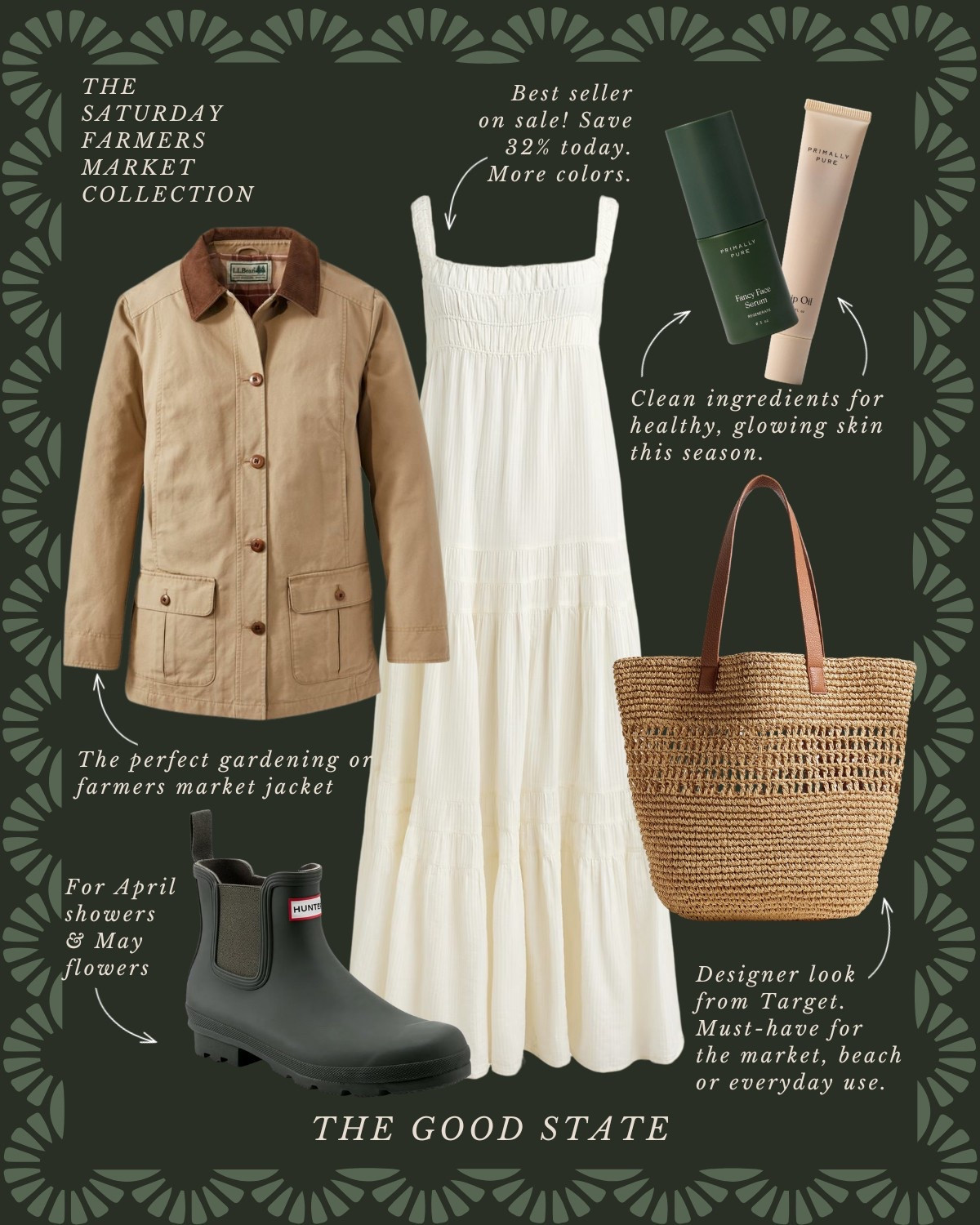 The Saturday Farmers Market Collection 🥕 For all the Farmers Market girlies living their best life in the sunshine with a pastry and coffee in hand while carrying a tote of fresh produce on their shoulder. For the ones who love a pop of color, all things gingham and a scarf in their hair or around their neck. Anthropologie , Anthro, Amazon, Quince, mini dress, maxi dress denim jacket, chore coat, earring, socks, beauty, sunglasses, spring outfit, spring fashion, tote bag, purse, woven purse, spring break, bandanna, scarf, quilted jacket, the good state, Lauren England, gola sneakers, clutch vacation outfit, hoop, earrings, American Eagle, target target fashion, target style sneakers, veja, mini dress, floral dress, wedding guest, dress, Easter, vacation, outfit, ootd

#LTKStyleTip #LTKFindsUnder100 #LTKSaleAlert