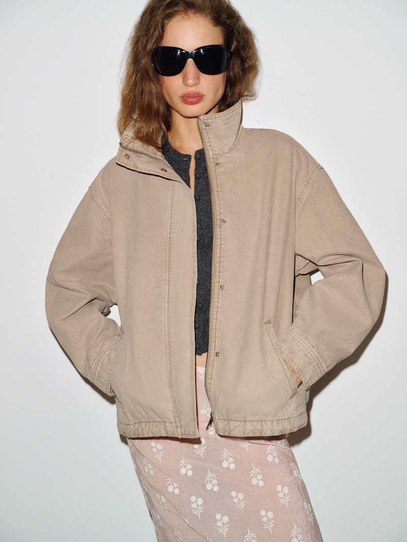 Reformation Andrew Canvas Jacket Brown Small | Reformation (Global)