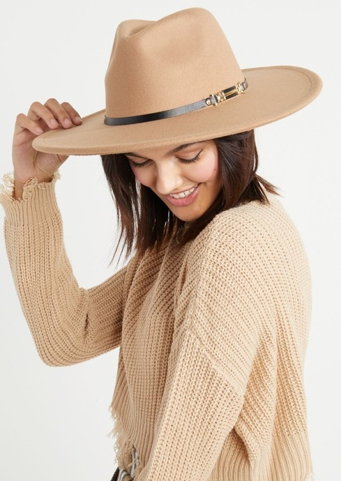 Camel Micro Buckle Felt Hat | rue21