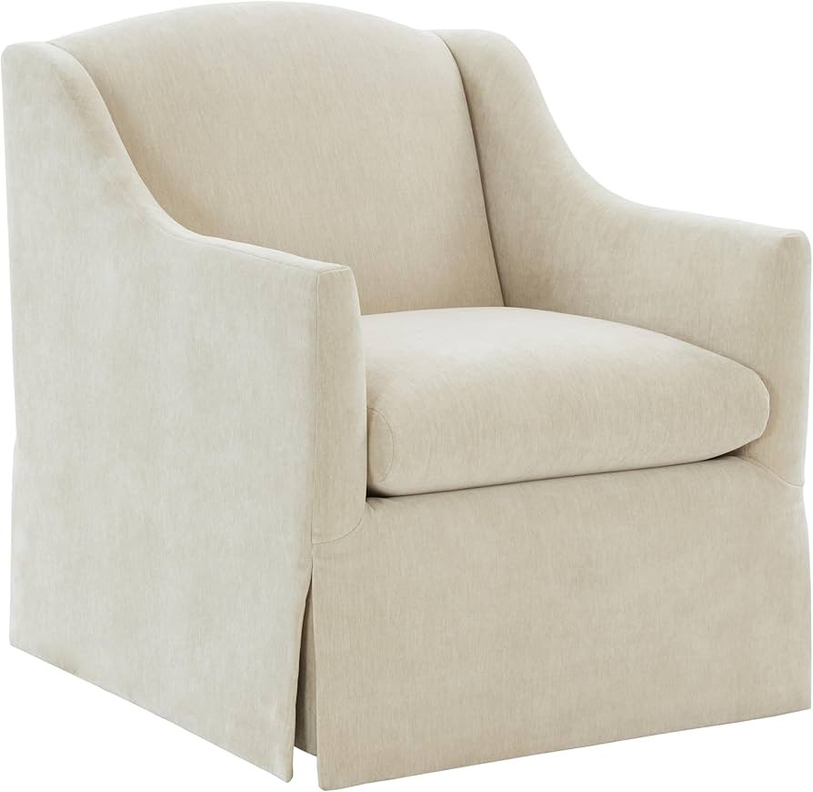 Ludlow Skirted Swivel Beige Polyester Fabric Accent Chair | Amazon (US)