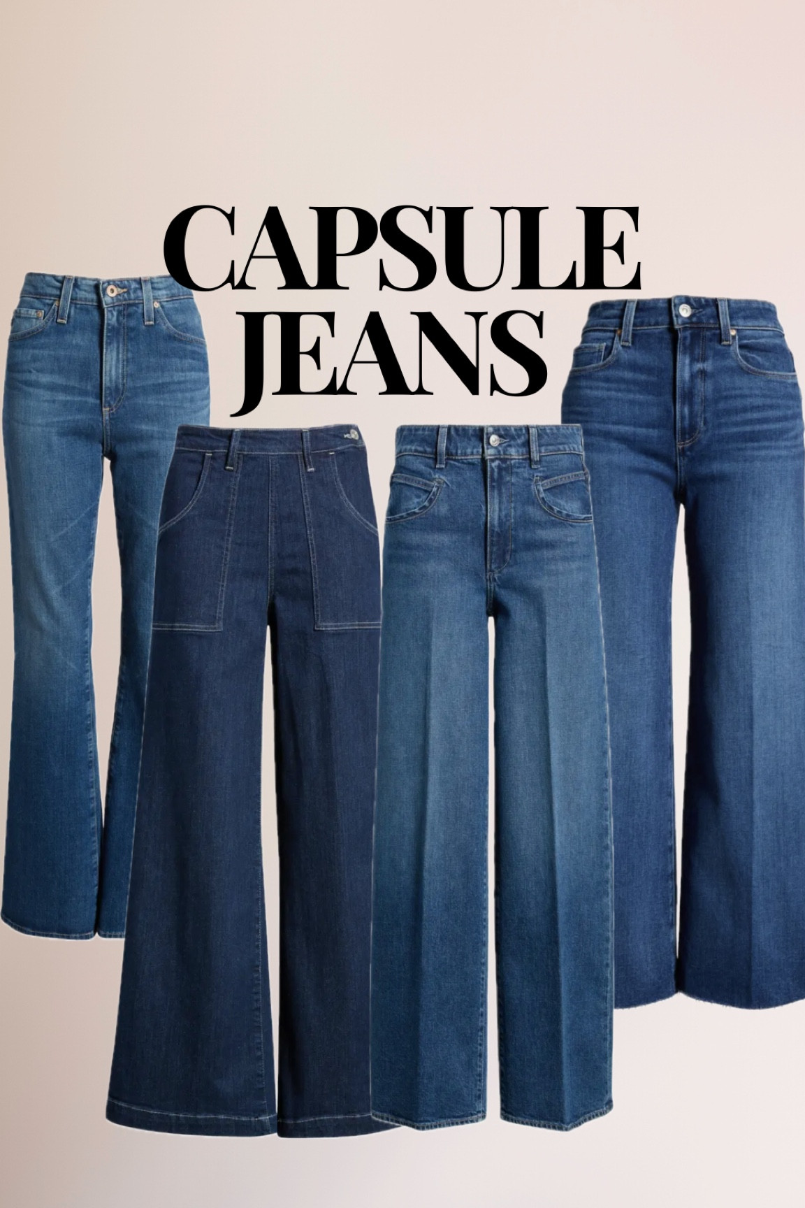 Capsule wardrobe jeans 
Bootcut jeans 
Straight legs jeans 

#LTKStyleTip #LTKWorkwear #LTKSeasonal