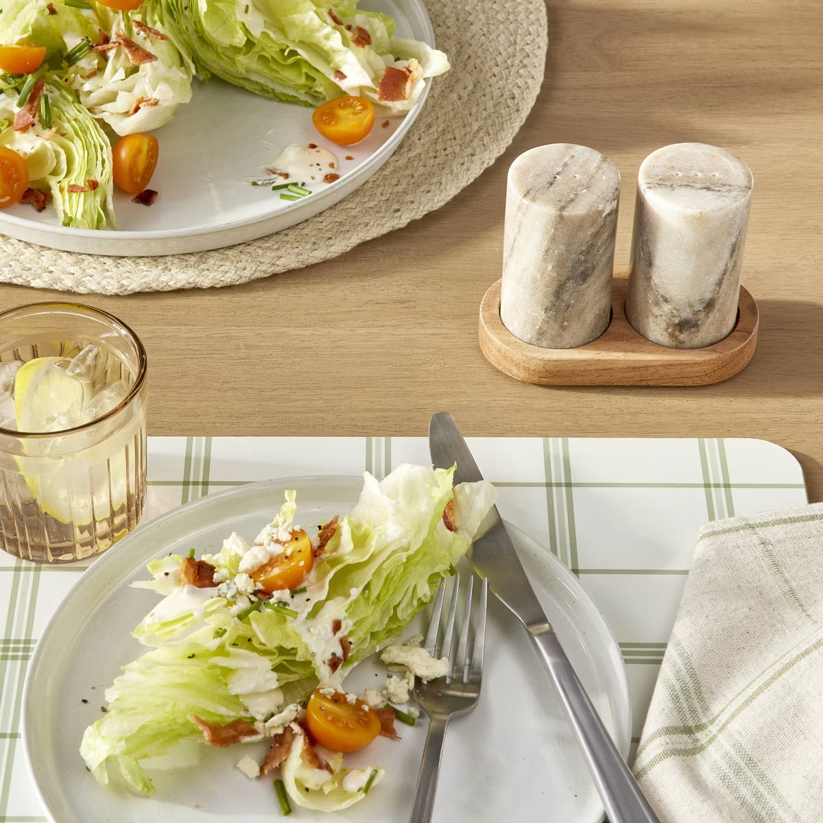 3pc Marble Salt and Pepper Shakers Warm Beige - Hearth & Hand™ with Magnolia | Target