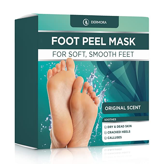 DERMORA Foot Peel Mask - 2 Pack of Regular Size Skin Exfoliating Foot Masks for Dry, Cracked Feet... | Amazon (US)